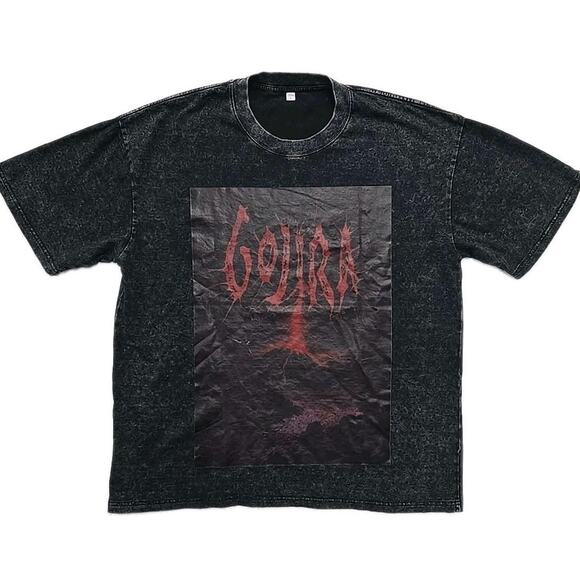 Gojira Band Mens Lightning Strike T-shirt Sz L Acid Black French Heavy Metal - Picture 1 of 6